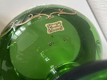 Egermann Çexiya istehsalı dekorativ şüşə qablar (2 ədəd dəst) -