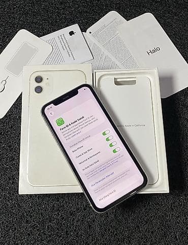 ayfon 10: IPhone 11, 128 GB, Ağ, Zəmanət, Simsiz şarj, Face ID — 2