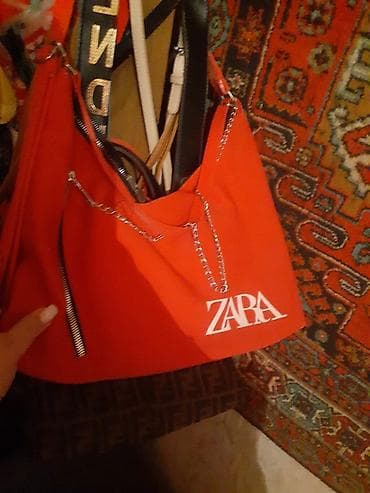 ZARA çanta – parlaq qırmızı rəngdə, şəhər və gündəlik istifadə üçün
