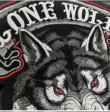moto salvar: Məhsul: “Lone Wolf – No Club” böyük arxa çapma (nakışlı paça) - — 6