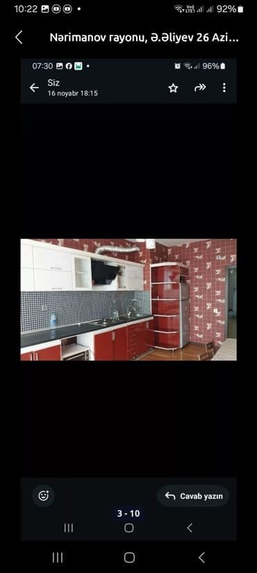 elmlerde kiraye evler 400 azn: Telefon 0997142328 Salam. Nərimanov rayonunda Azinko binalarında 21/21 — 9