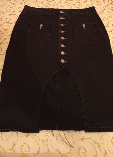 qadın geyim: Midi Ətək, Cins, L — 1