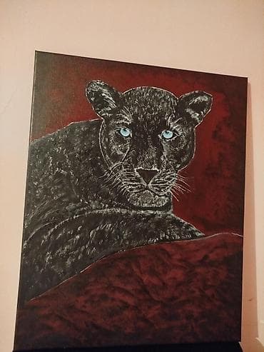 Akril tablo – “Qara panter” - Texnika: akril boya, kətan üzərində -