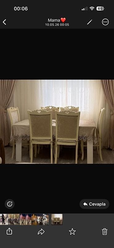 usdular: Qonaq otağı üçün, Açılmayan, Dördbucaq masa, 6 stul — 1