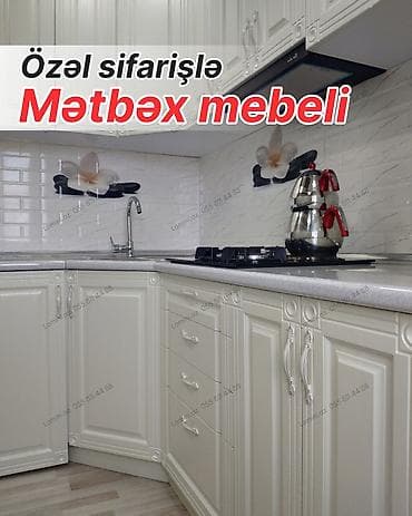akril metbex mebelleri: Sifarişlə mətbəx dəsti, Özü çəkən petlələr, Sadə laminat, Kredit yoxdur — 1