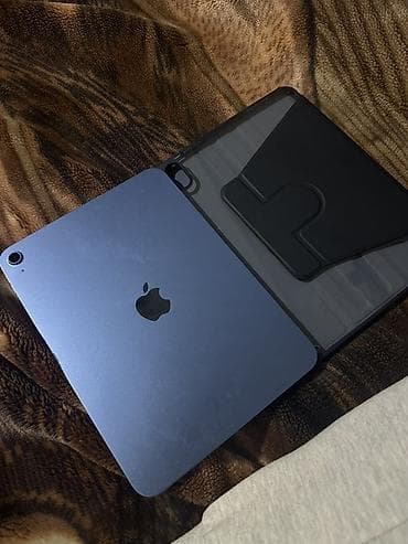 ipad air чехол: Apple iPad A16 2025(mavi rəng) + manyetik qapaqlı/plastik arxa — 1