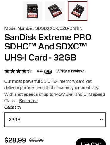 yadaş kartı: Məhsul: SanDisk Ultra SDHC UHS-I yaddaş kartı – 32 GB (2 ədəd paketdə) — 10