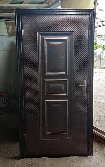 plastik kapi pencere: Blok üçün İşlənmiş Giriş qapısı 100x210 sm Petlə ilə, Zəmanətli, Ödənişli quraşdırma, Ödənişli çatdırılma — 1