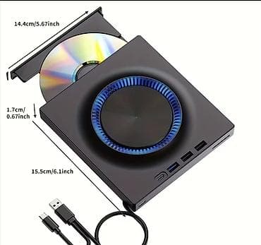RGB İşıqlı USB 3.0 Xarici DVD/CD Yazıcı | USB-C Hub | SD/TF Kart