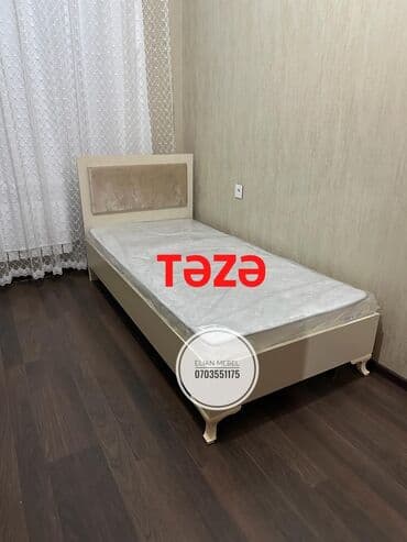 demir çarpayı: Yeni, Təknəfərlik çarpayı, Bazasız, Matras ilə, Siyirməsiz, Azərbaycan — 1