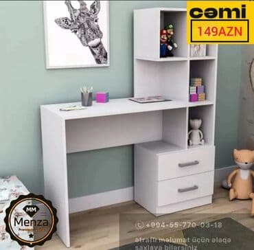 ucuz malar: Oğlan və qız üçün, Yeni, Siyirməli, Yazı masası, Stulsuz — 1