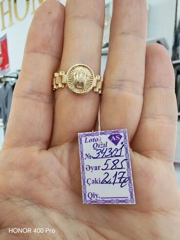 qızılların qiyməti: Üzük, Sarı qızıl, 585 Əyar — 2