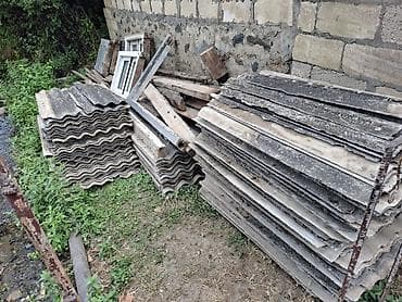 Şifer və tikinti materialları dəsti - Dalğalı və düz şifer vərəqləri