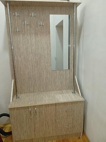 Yeni, 3 qapılı, Güzgülü, Bej, Digər material, Açılan, Düz dolab