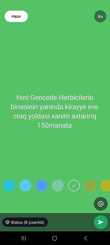 yasamalda kiraye evler ucuz: Yeni Gəncədə, Hərbçilərin binasının yanında yerləşən kirayə evə otaq — 1