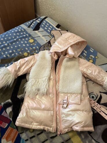 villur parcadan don modelleri: Uşaq qız üçün isti qış gödəkçəsi - Rəng: açıq pudra/şampan parıltılı — 2