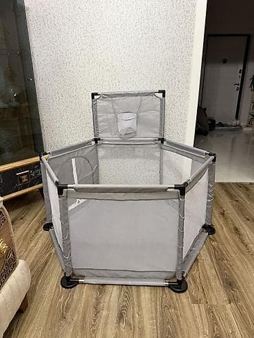 uşaq üçün manej: Uşaq oyun manjeri / playpen - Forma: altıbucaqlı - Rəng: boz - — 4