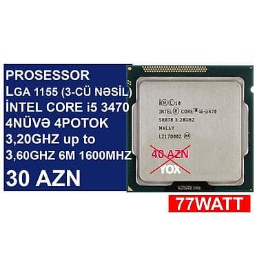 intel core i5: Prosessor “LGA 1155 (3cü nəsil) İntel Core i5 3470” ⭐LGA 1155 (3cü — 1