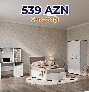 komodin: Gənc otağı dəsti – 539 AZN Məzmun: - Tək nəfərlik çarpayı (başlıq — 1