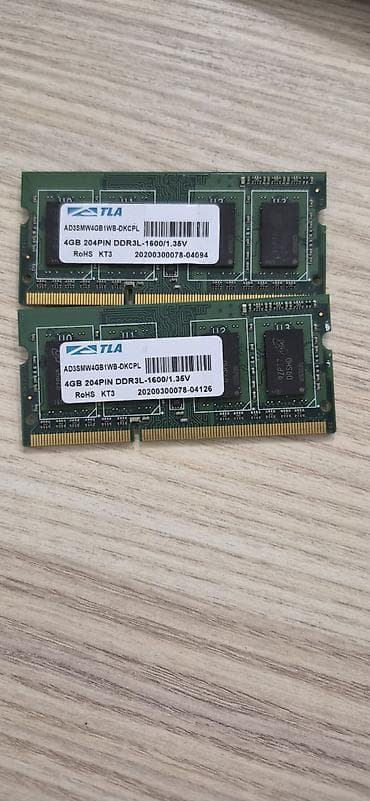 2x4gb Ram laptop RAM modulları – 2 ədəd qiymət 1 ədədi üçündür. ikisi — 1