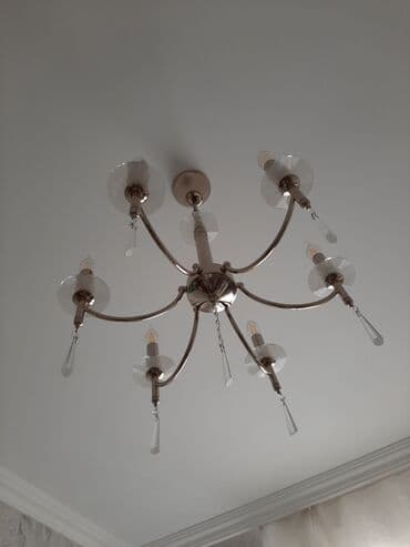 Süni güllər: Çılçıraq, 6 lampa, Metal — 2