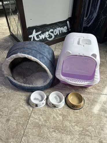 Gəmiricilər: Pişik aksesuarları dəsti - Qapalı pişik evi: Yumşaq, içi tüklü/quzu — 2