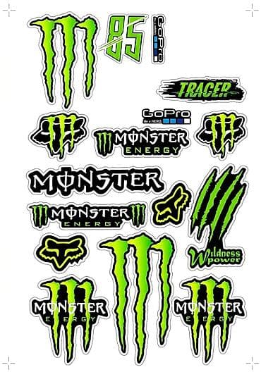 velosiped sekilleri: Velosiped üçün dekorativ stiker setləri – Mövzular: Monster Energy — 4