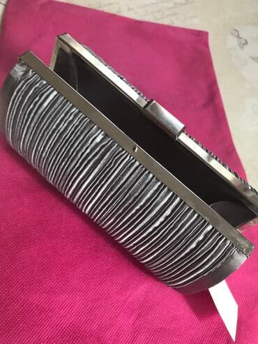 qaşlı çanta: Клач новый красивого серого цвета — 6