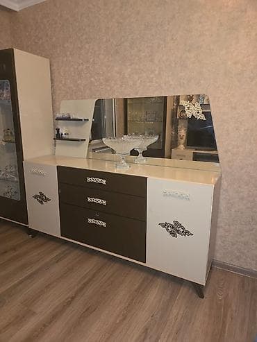 dolab skaf: Qonaq otağı mebel dəsti - Rəng: krem və tünd qəhvəyi kombinasiyası — 4
