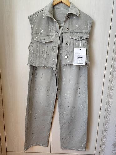 Boz rəngdə denim dəst – jilet və şalvar Mağazadan təzəlikcə 65 manata lalafo.az -da Boz rəngdə denim dəst – jilet və şalvar Mağazadan təzəlikcə 65 manata