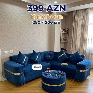Künc divan – ölçü: 280 × 200 sm. Rəng: dəniz-mavi. Material lalafo.az -da Künc divan – ölçü: 280 × 200 sm. Rəng: dəniz-mavi. Material