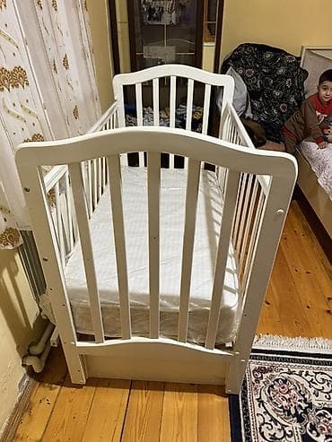 mebel taxtalari: Oğlan və qız üçün, Dördbucaq, Beşik, Dəstsiz, Matras ilə, Yellənmə mexanizmsiz — 2