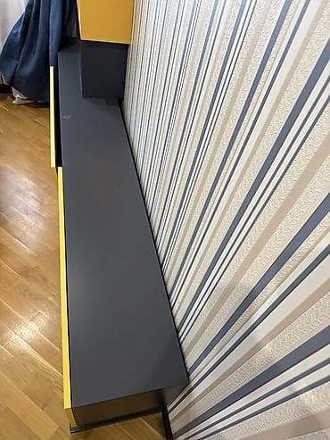 perla tv stend: Mebel dəsti – iş masası və divar modullu TV konsolu - Rənglər: tünd — 4
