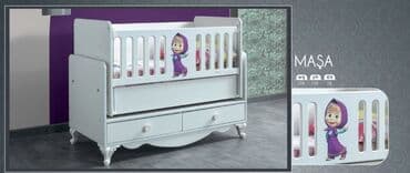 Oğlan və qız üçün, Yeni, Dördbucaq, Beşik, Matras ilə, Yellənmə mexanizm ilə