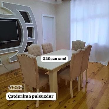 alt ust kravatlar: Masa və 6 stuldan ibarət yemək dəsti - Komplekt: 1 yemək masası + 6 — 4