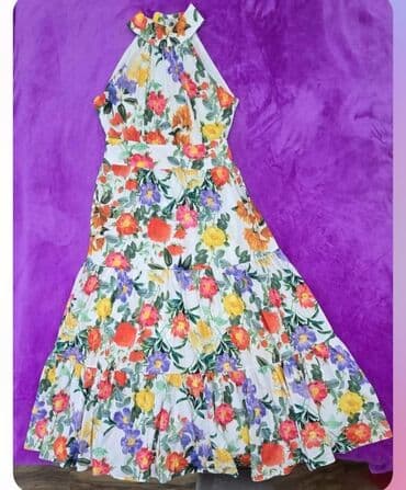 meqa maks: Qadın maxi don – rəngarəng çiçək printli - Model: Maxi uzunluqda — 2