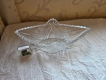 kibrit şəkili: Şüşə/qədəbənd kristal meyvə qabı - Material: qalın, şəffaf kəsimli — 2