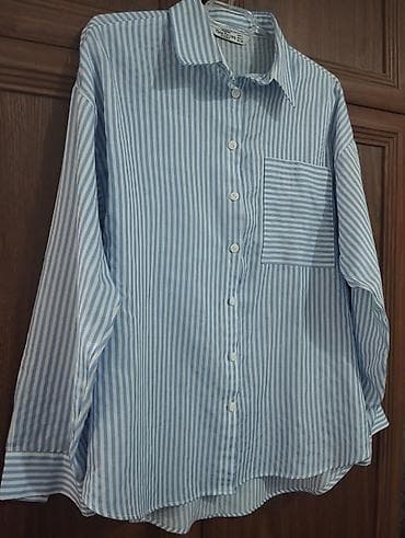 Mavi-ağ zolaqlı qadın köynəyi - Marka: Miss Brown - Model: Klassik