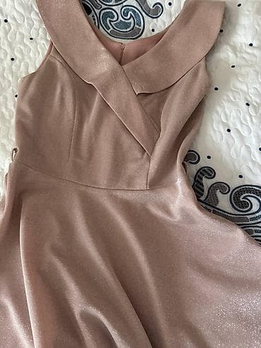 mini etek: Qadın paltarı – SEEL Fashion - Rəng: pudra/şampan tonunda, yüngül — 2