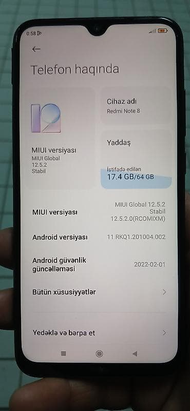 telefon mobil: Redmi Note 8, 64 GB, rəng - Qara, Düyməli, Barmaq izi, İki sim kartlı — 3