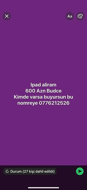 mersedes karobka: İPad axtarılır. - Büdcə: 600 AZN - Məhsul: Apple iPad (model fərqi — 1