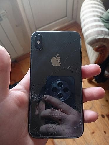 iphone 14 satis: IPhone X, 64 GB, Space Gray, Qırıq — 3