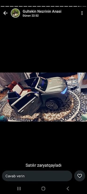 Uşaq elektrik maşını – gümüşü rəng, iki oturacaqlı model