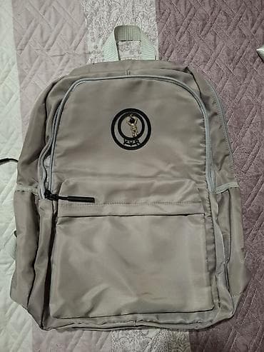Gri rəngdə unisex bel çantası (ryukzak) - Material: hamar, suya