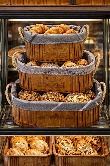 Taxta çörək səbəti seti – 3 ədəd 🥖🍞masaüstü çörək qabı 🔹3️⃣ölçüdə