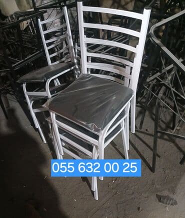 açılıb yığılan stul: Mətbəx üçün, Yeni, Qatlanmayan, rəng - Ağ Stul — 11