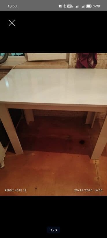 Masa və oturacaq dəstləri: Mətbəx masası, Açılmayan, MDF, Dördbucaq masa — 2