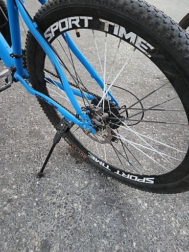 velosiped ural: Sport Time dağ velosipedi - Çərçivə: yüngül alaşımlı, mavi rəng, düz — 6