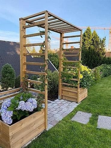 Bağ üçün taxta pergola/trellyajlı qutu dəsti - Material: möhkəm lalafo.az -da Bağ üçün taxta pergola/trellyajlı qutu dəsti - Material: möhkəm