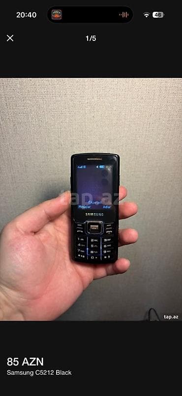 Samsung C5212 Duos, rəng - Qara, İki sim kartlı
